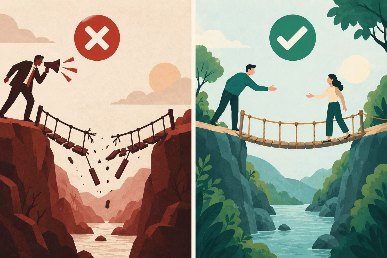 A debt collector burns the bridge vs DueBuddy keeps the client